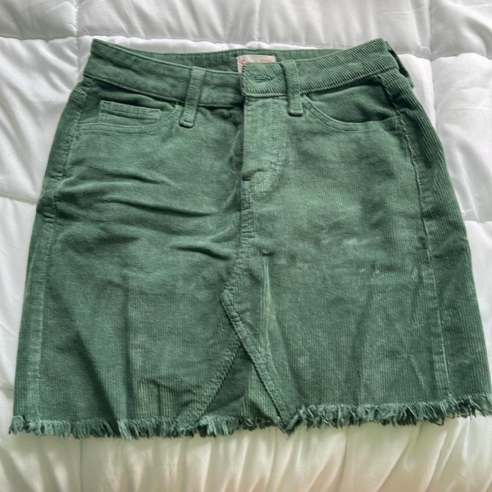 Green Denim Skirt